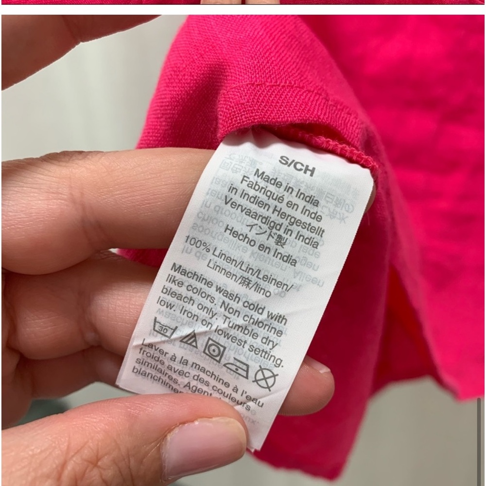 JCrew linen bow tank in bright pink - Picture 4 of 7